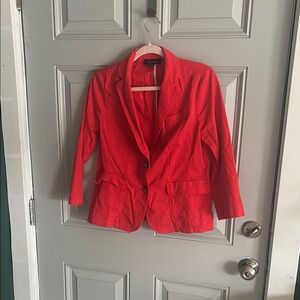 Express Red Blazer Tailored Fit Structured Shoulders